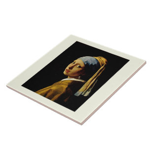 Het meisje met een Turban/Meisje met de parel Tegeltje