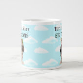 Het meisje met grote dromen  fotocollage grote koffiekop (Voorkant)