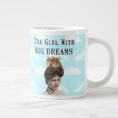 Het meisje met grote dromen  fotocollage grote koffiekop (Rechts)