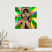 Het meisje met het Trejo-Tattoo Poster (Keuken)