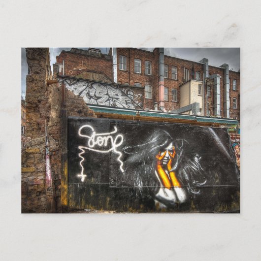 Het meisje met Oranje handschoenen, Shoreditch Gra Briefkaart (Voorkant)