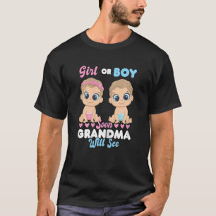 Het meisje of de jongen die oma binnenkort zal zie t-shirt