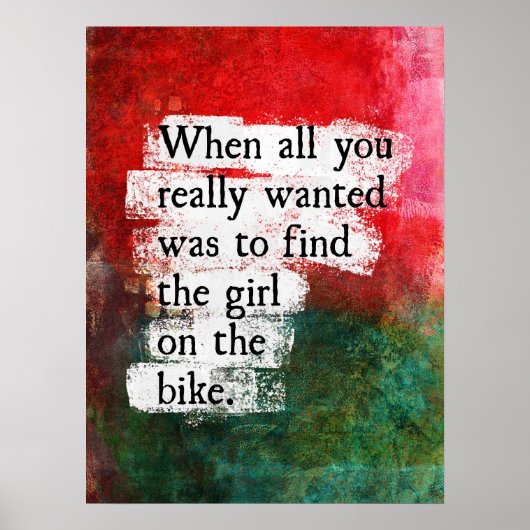 Het meisje op de muur van het Poster Bike (Voorkant)