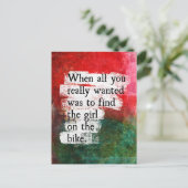 Het meisje op het Briefkaart Bike (Staand voorkant)