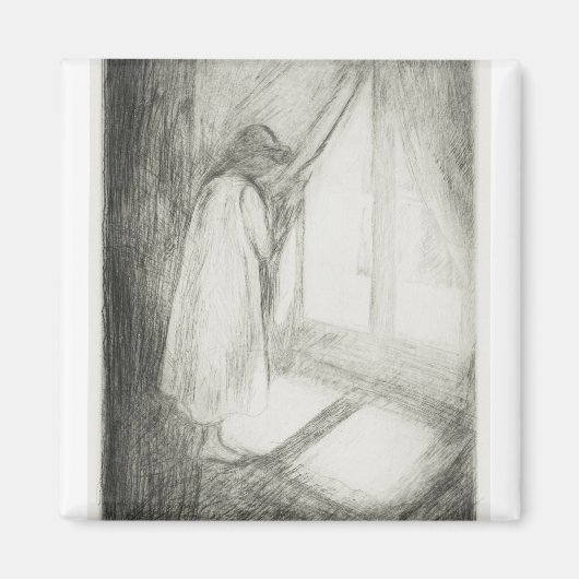 Het meisje op het raam 1894 van Edvard Munch Magneet (Voorkant)
