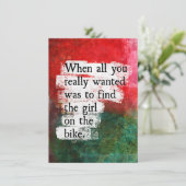Het meisje op het Wenskaart Bike Kaart (Staand voorkant)