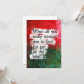 Het meisje op het Wenskaart Bike Kaart (Voorkant / Achterkant in situ)