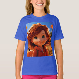 Het meisje plukt pompoenen t-shirt