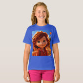 Het meisje plukt pompoenen t-shirt (Voorkant volledig)