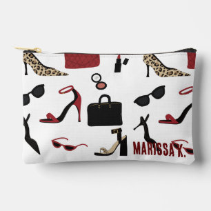 Het Meisje Rood Wit en Zwart Mode Cosmetisch Etui