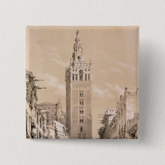 Het meisje, Sevilla Vierkante Button 5,1 Cm (Voorkant)