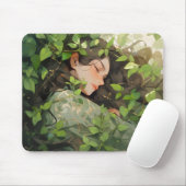 Het meisje slaapt in Forest Anime Muismat (Met muis)