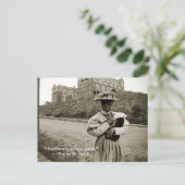 Het  meisje van 1890 met PUppy Dog! Citaat Briefkaart (Staand voorkant)