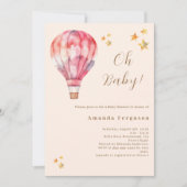 Het meisje van de babyborrel met roze perzik hete  kaart (Voorkant)