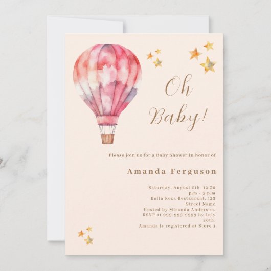 Het meisje van de babyborrel met roze perzik hete  kaart (Voorkant)