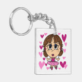 Het Meisje van de ballerina Sleutelhanger (Voorkant Links)