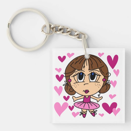 Het Meisje van de ballerina Sleutelhanger (Voorkant)
