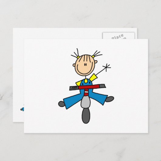 Het Meisje van de Figuur dat een Scooter rijdt Briefkaart (Voorkant / Achterkant)
