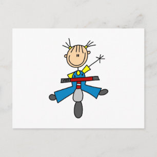 Het Meisje van de Figuur dat een Scooter rijdt Briefkaart