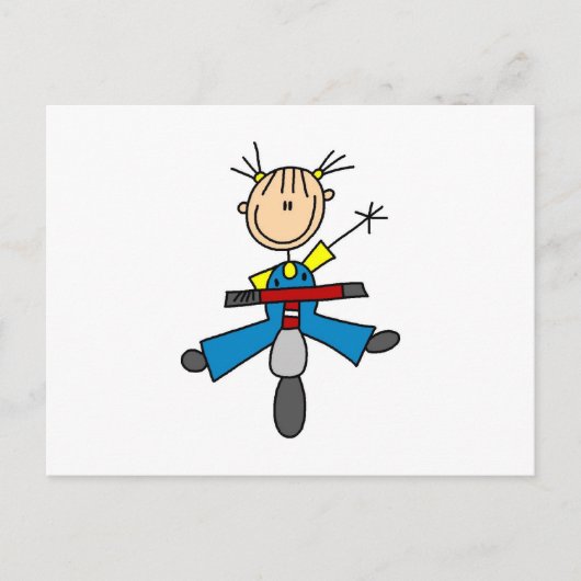 Het Meisje van de Figuur dat een Scooter rijdt Briefkaart (Voorkant)