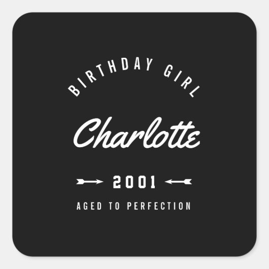 Het meisje van de geboorte had een perfecte vervol vierkante sticker (Voorkant)