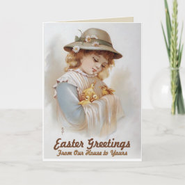 Het Meisje van de Groeten van Pasen met de Eenden Feestdagen Kaart