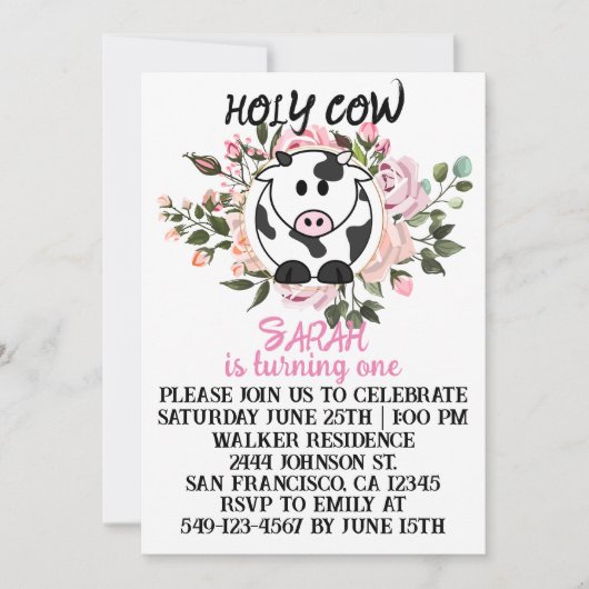 Het meisje van de Heilige Koe draait op een verjaa Kaart (Voorkant)