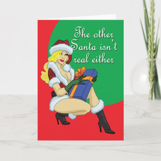 Het Meisje van de kerstman Feestdagen Kaart (Voorkant)