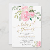 Het meisje van de lente blaast de roze gouden douc kaart (Voorkant)