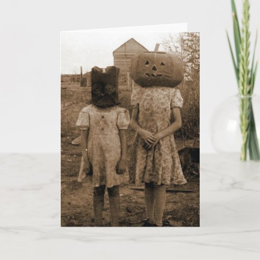 Het meisje van de pompoen met de zwarte zak kaart (Voorkant)