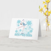 Het Meisje van de schaatser Kaart (Gele Bloem)