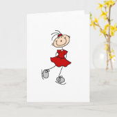 Het Meisje van de Schaatser van het ijs in Rode Kaart (Gele Bloem)