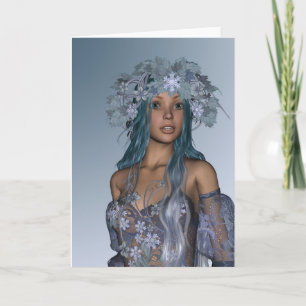 Het Meisje van de sneeuw Feestdagen Kaart