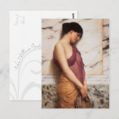 Het meisje van de Tambourine door John William God Briefkaart (Voorkant / Achterkant)