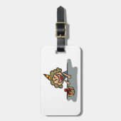 Het meisje van de verjaardag met een cadeau bagagelabel (Voorkant verticaal)