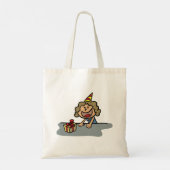 Het meisje van de verjaardag met een cadeau tote bag (Achterkant)
