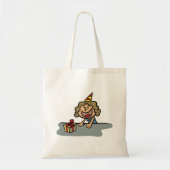 Het meisje van de verjaardag met een cadeau tote bag (Voorkant)