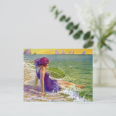 Het Meisje van de vin bij de Glazen kap van de Briefkaart (Staand voorkant)