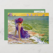 Het Meisje van de vin bij de Glazen kap van de Briefkaart (Voorkant / Achterkant)