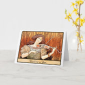 Het Meisje van de Viool van de Jugendstil Kaart (Gele Bloem)