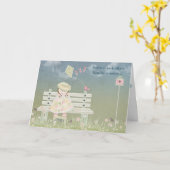 Het meisje van de vriendschap met vlieger kaart (Gele Bloem)