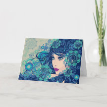 Het Meisje van de winter met BloemenGrunge 3