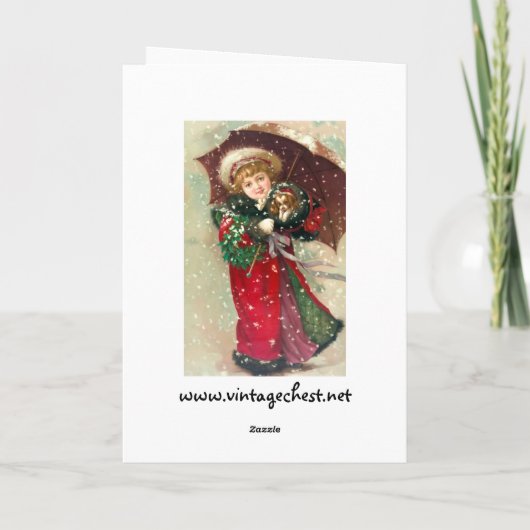 Het Meisje van de Winter van Humphrey van Maud met Feestdagen Kaart (Achterkant)