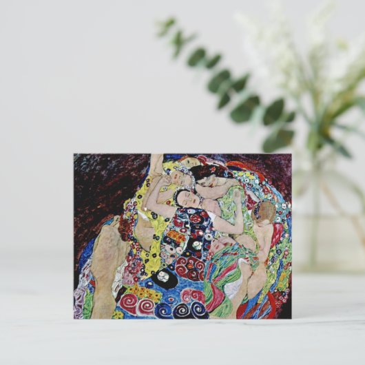 Het meisje van Gustav Klimt, art nouveau, art deco Briefkaart (Staand voorkant)