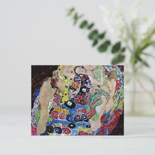 Het meisje van Gustav Klimt, art nouveau, art deco Briefkaart (Staand voorkant)