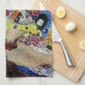 Het meisje van Gustav Klimt, art nouveau, art deco Theedoek (Quarter Fold)