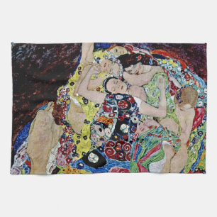 Het meisje van Gustav Klimt, art nouveau, art deco Theedoek