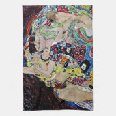 Het meisje van Gustav Klimt, art nouveau, art deco Theedoek (Verticaal)