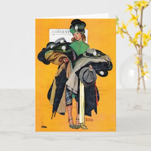 Het Meisje van Hatcheck Kaart (Gele Bloem)