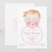 Het meisje van het baby met slab, de Uitnodiging (Voorkant / Achterkant)